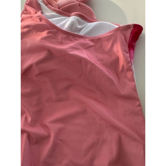 Women’s One-Piece 3D Flower Swimsuit With Matching Wrap/Skirt peach pink Large - Picture 13 of 16